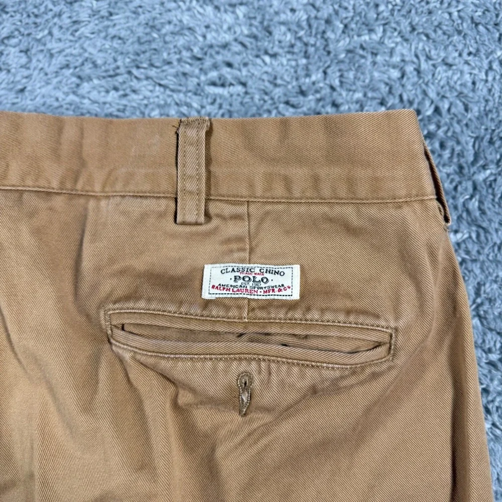 Vintage Polo Ralph Lauren Hammond Pant‎ Mens 42x30 Khaki Double Pleated Chino